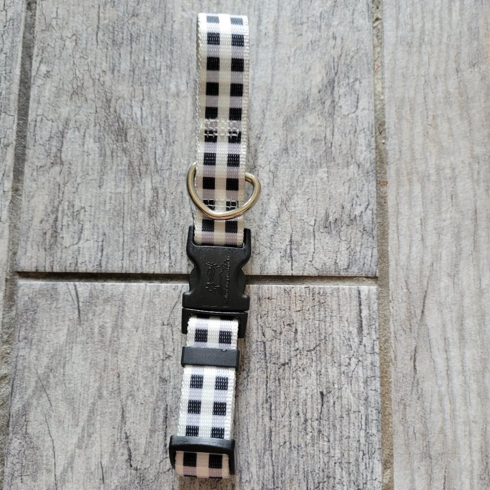 Black/White Buffalo Check Dog Collar